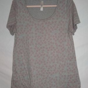 Lularoe Classic tee size Large grey and pink